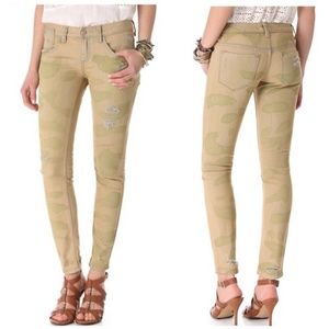 Free People Distressed Camo Skinnies